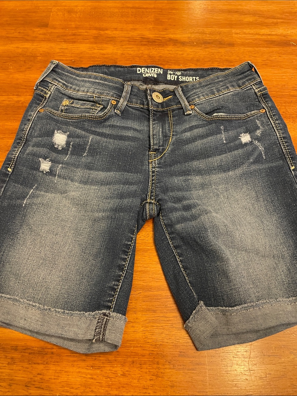 Levi's Dark Blue Distressed Boyfriend Skort